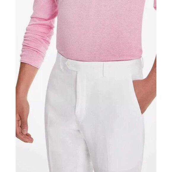 Tommy Hilfiger Mens Modern Fit Flat Front Pure Linen Pant White Size 33 X 32 NWT - Picture 4 of 7